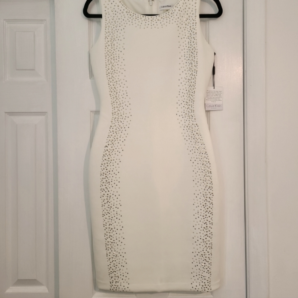 Calvin Klein white studded dress